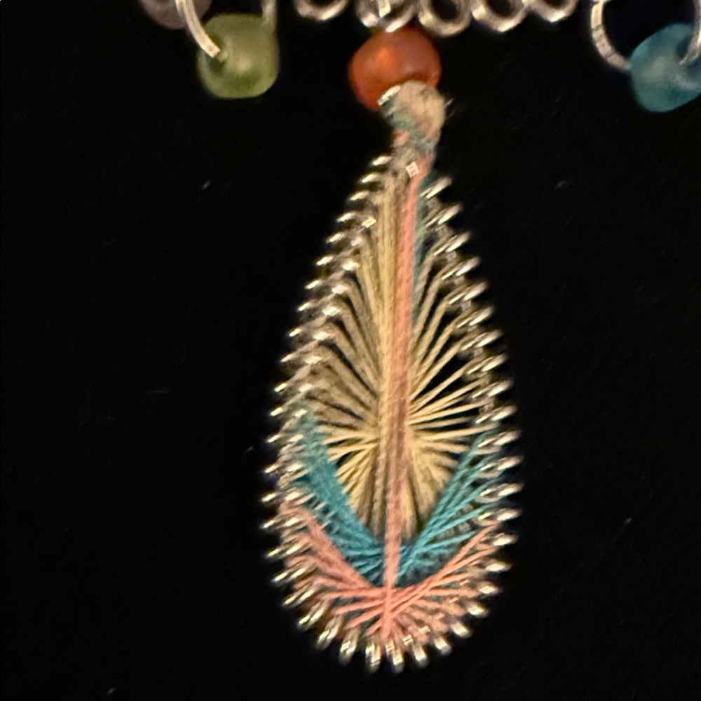 Colorful Beaded anklet with Pendant - Picture 2 of 3